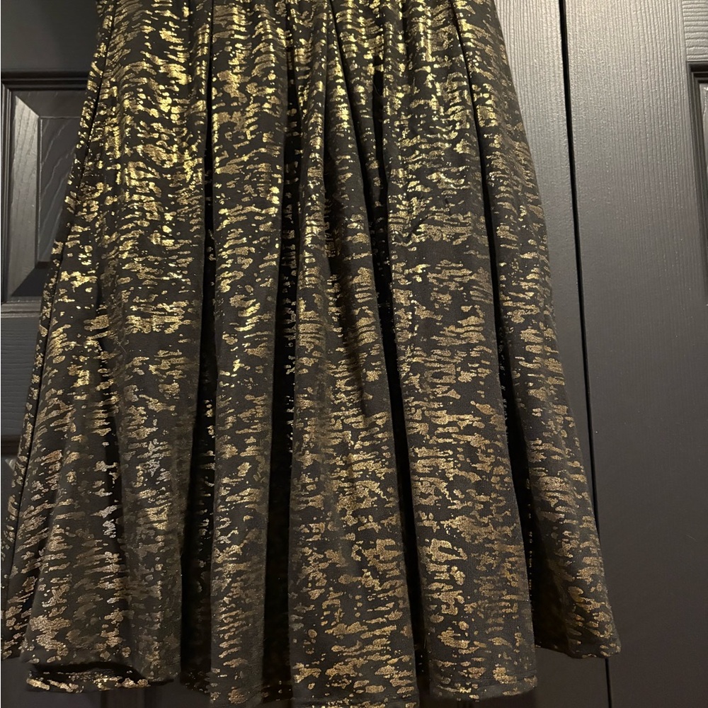 LuLaRoe Black and Gold Midi Skirt
